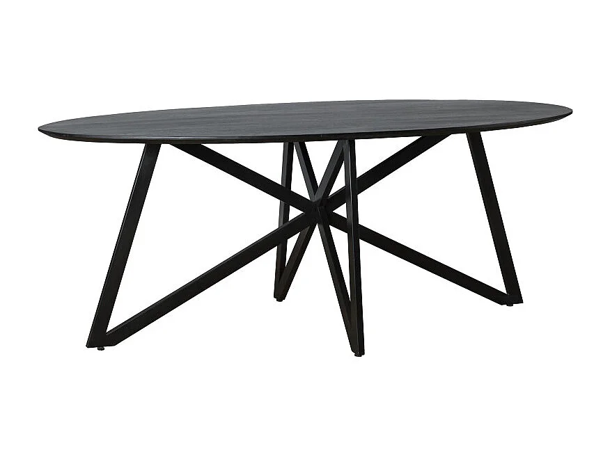 URBAN-Mesa de comedor ovalada 8 personas 200 cm madera negra