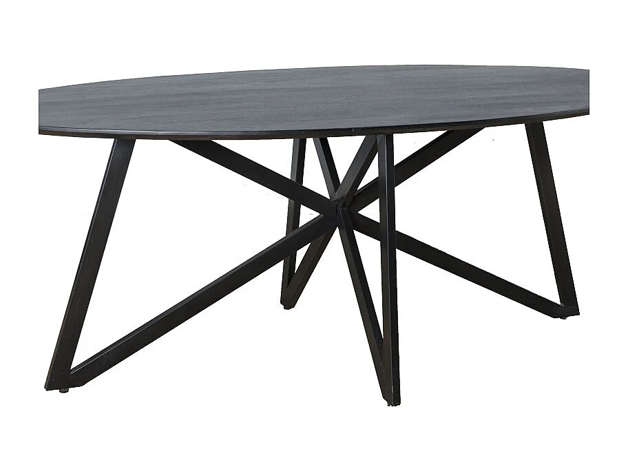 URBAN-Mesa de comedor ovalada 8 personas 200 cm madera negra