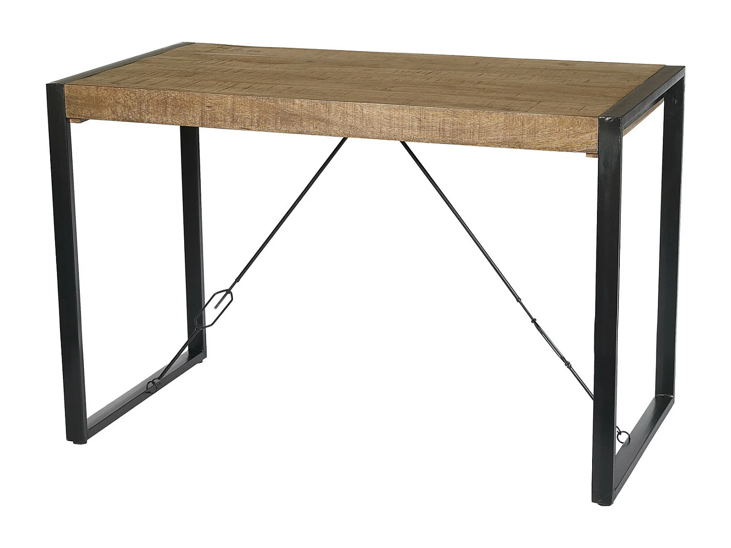 DACCA-Table de bar 140 cm en bois massif et métal