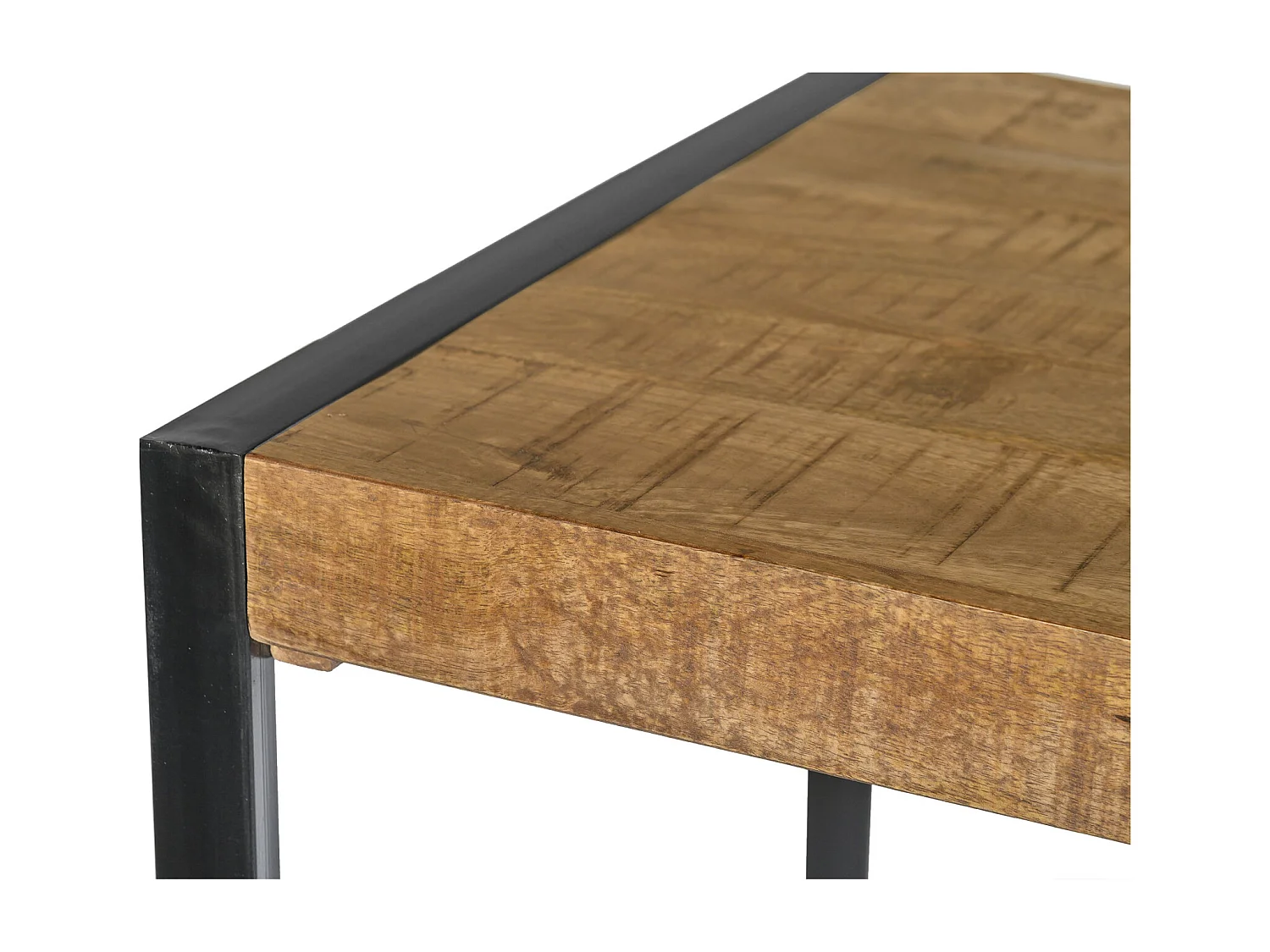 DACCA-Table de bar 140 cm en bois massif et métal