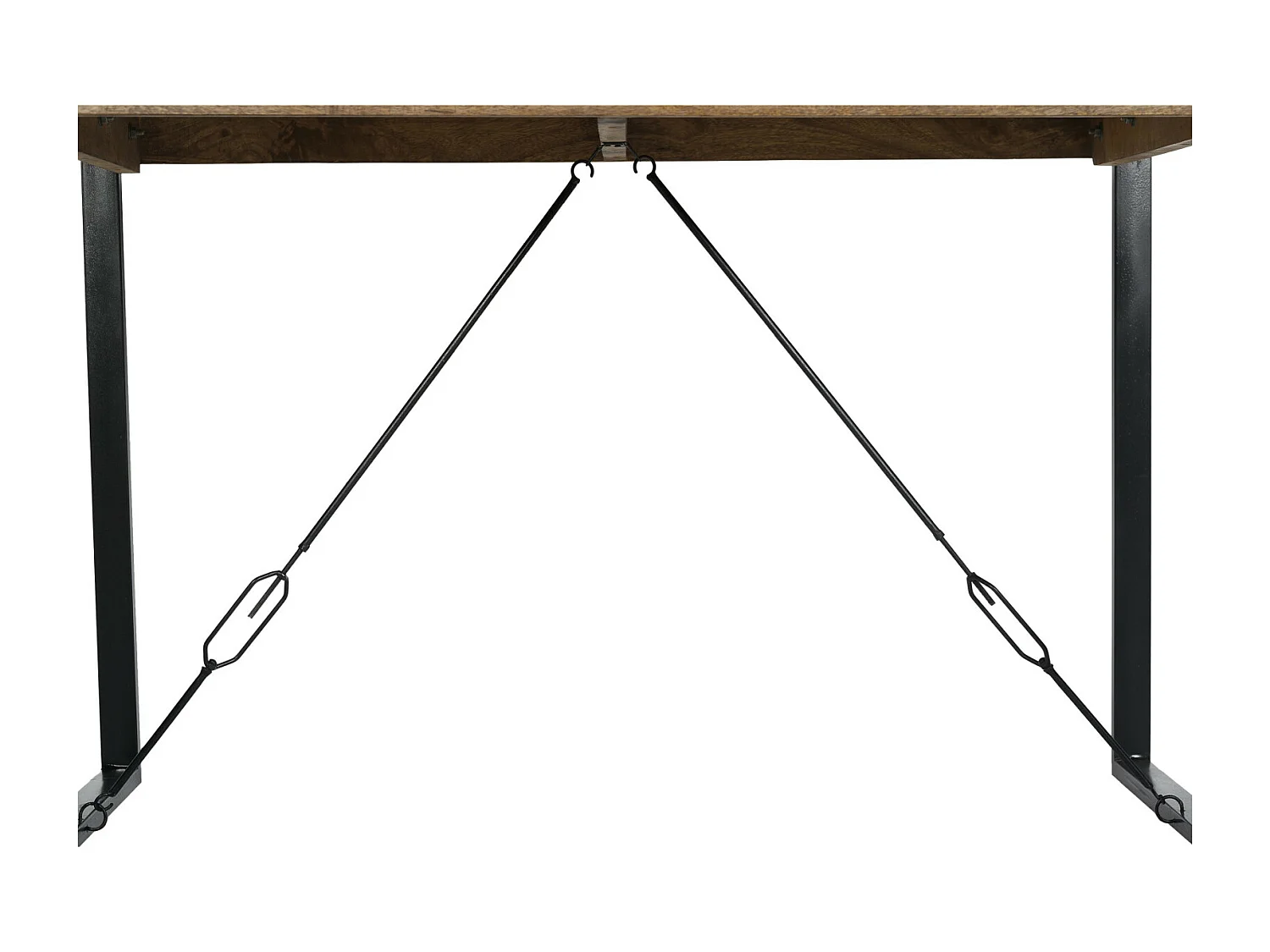 DACCA-Table de bar 140 cm en bois massif et métal