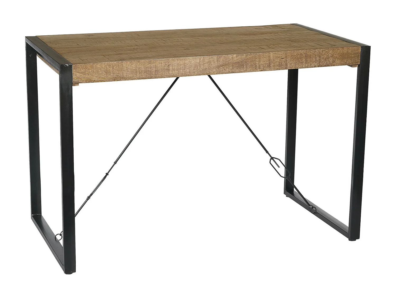 DACCA-Table de bar 140 cm en bois massif et métal