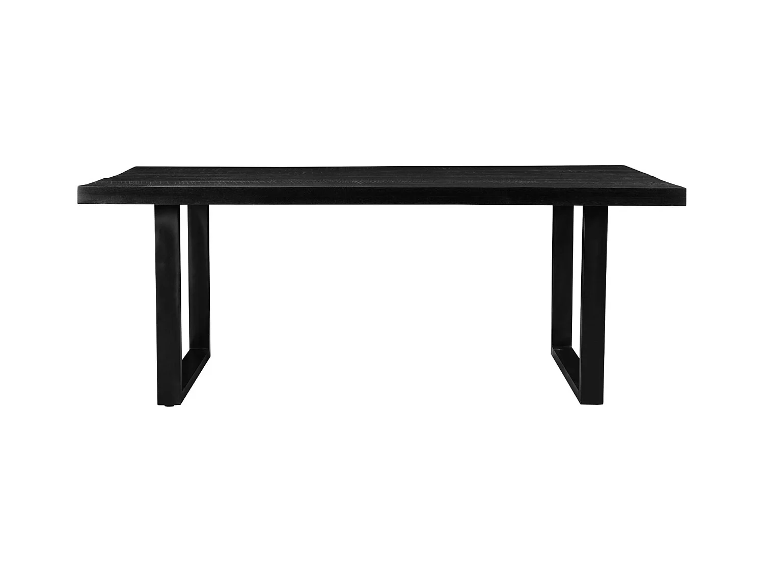 UZES-Table à manger 8 personnes 200 cm en bois massif noir