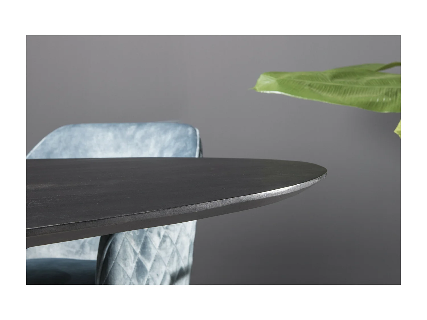 URBAN-Table à manger ovale 6/8 personnes 180 cm en bois massif noir