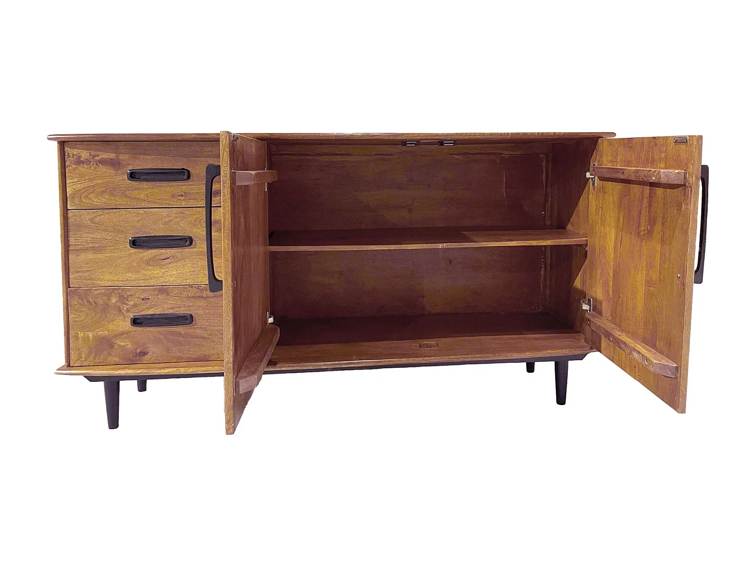 GEDEON-Buffet vintage 150 cm en bois massif