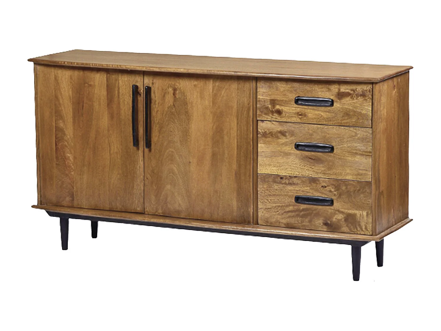 GEDEON-Buffet vintage 150 cm en bois massif