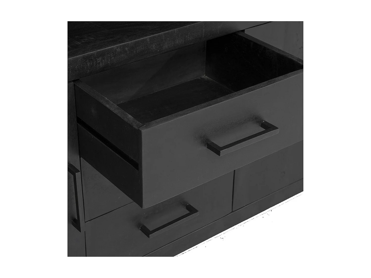 ANDUZ-Aparador de 180 cm en madera maciza negra