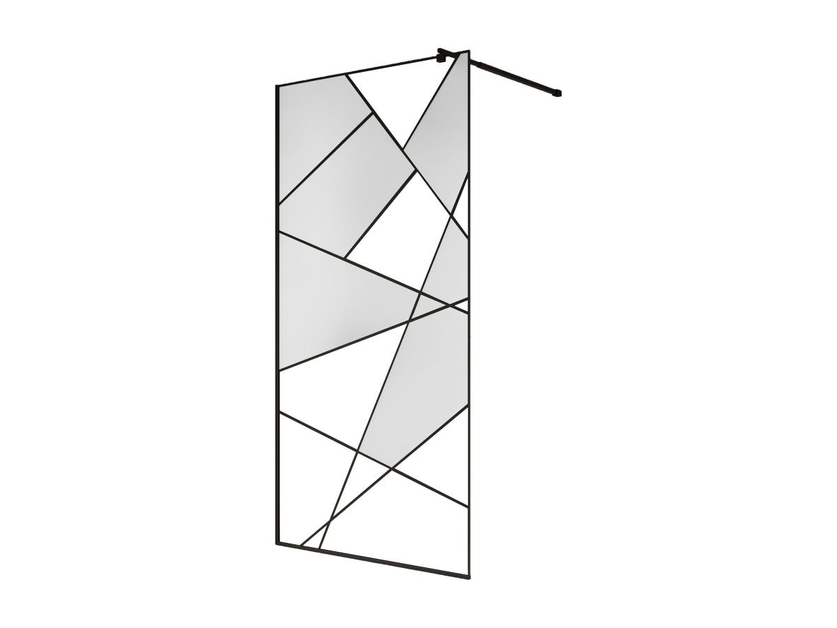 Duschwand für begehbare Duschen - Siebdruck - Schwarz matt - 100 x 200 cm - günstig online kaufen
