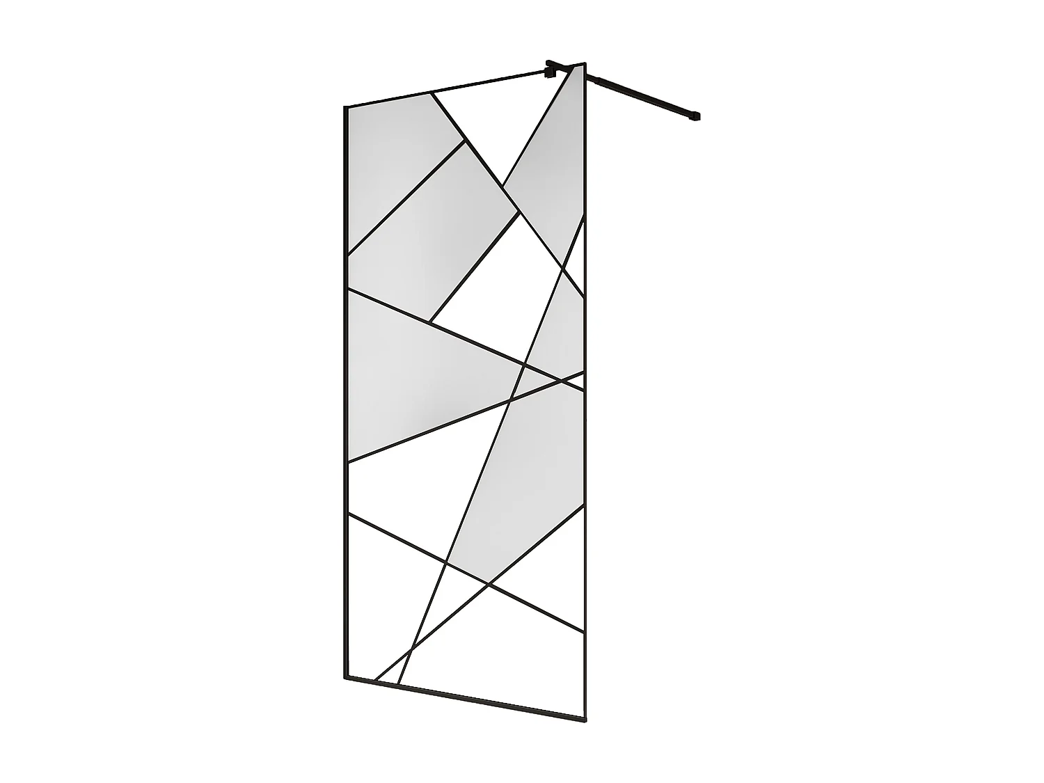 Painel de duche estilo italiano serigrafado preto fosco 100 x 200 cm - TRISEO