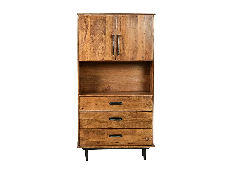 GEDEON-Buffet haut Vintage 100 cm en bois massif