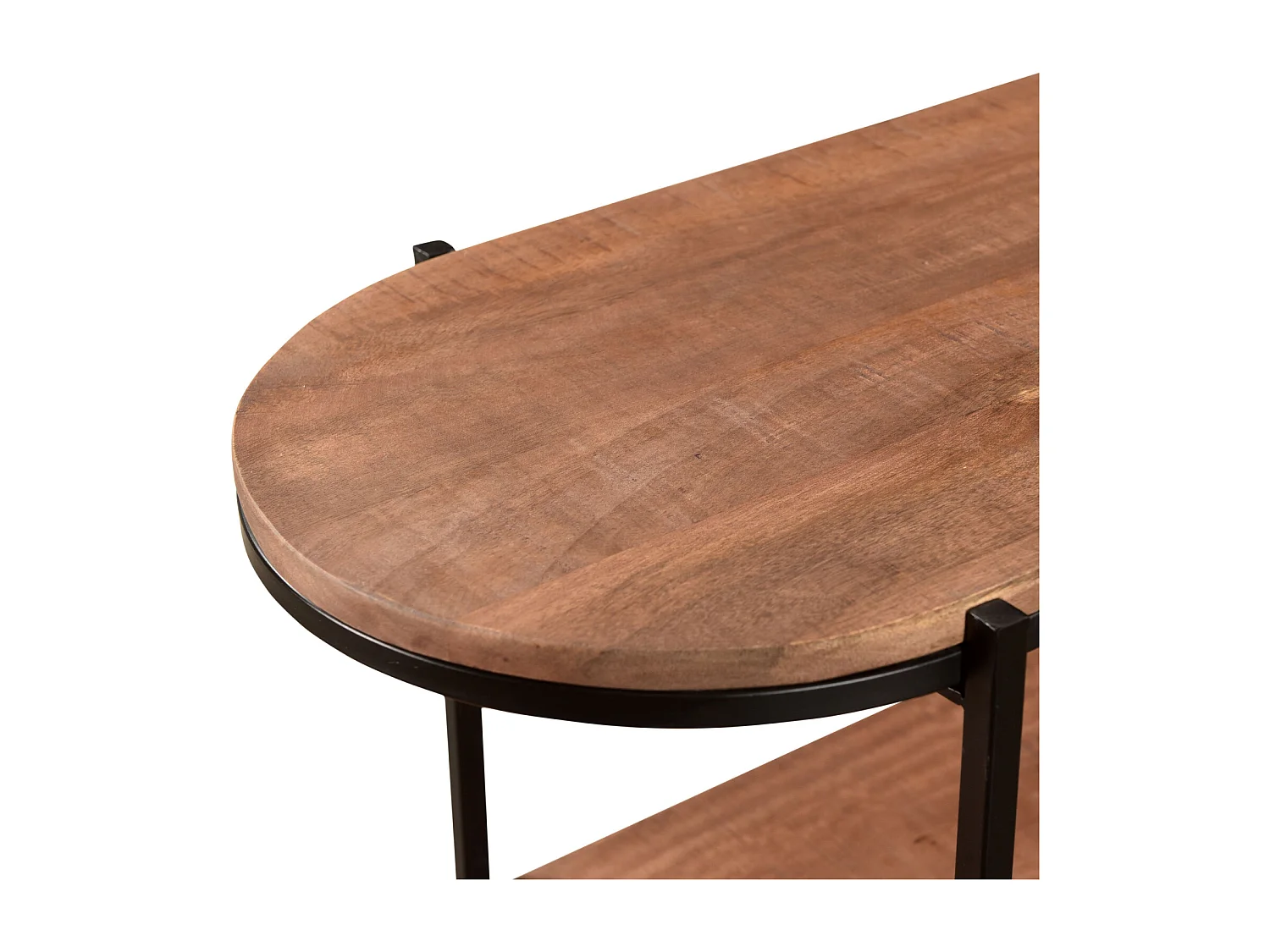 MILOU-Etagère L.84 cm en bois de Manguier massif et métal noir