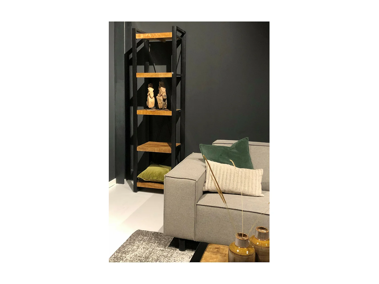 DACCA-Etagère 4 cases en bois et métal