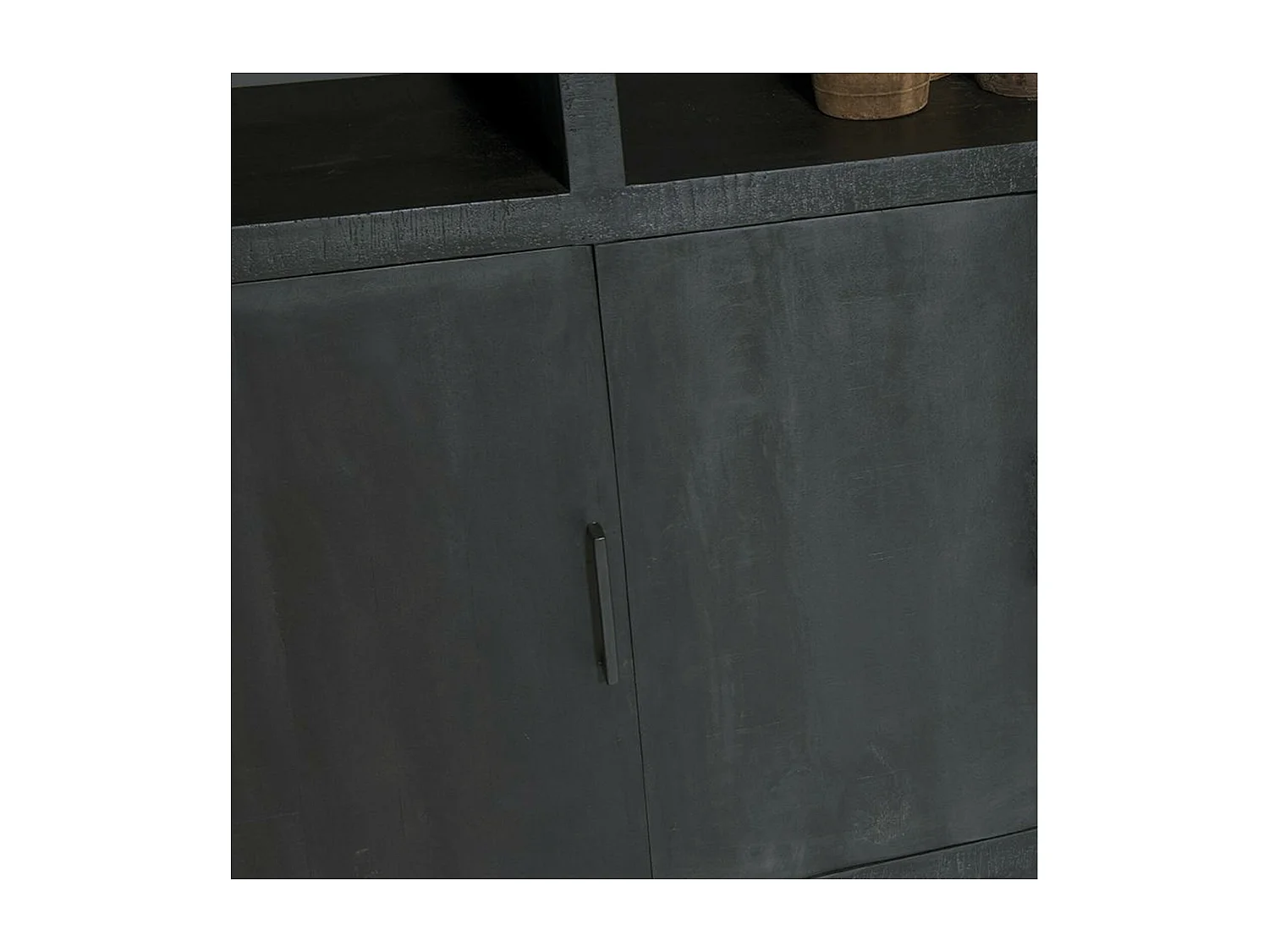 ANDUZ-Librería de madera maciza negra de 145 cm