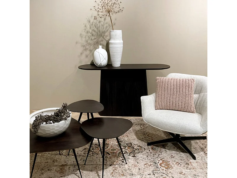 SIENNE-Consola de 140 cm de madera maciza  marrón