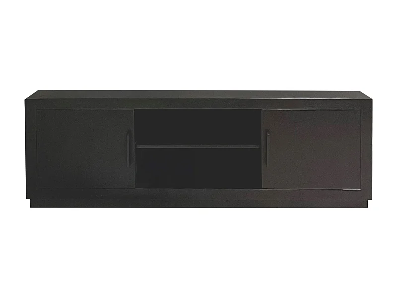 ANDUZ-Mueble de TV de 150 cm en madera maciza negra