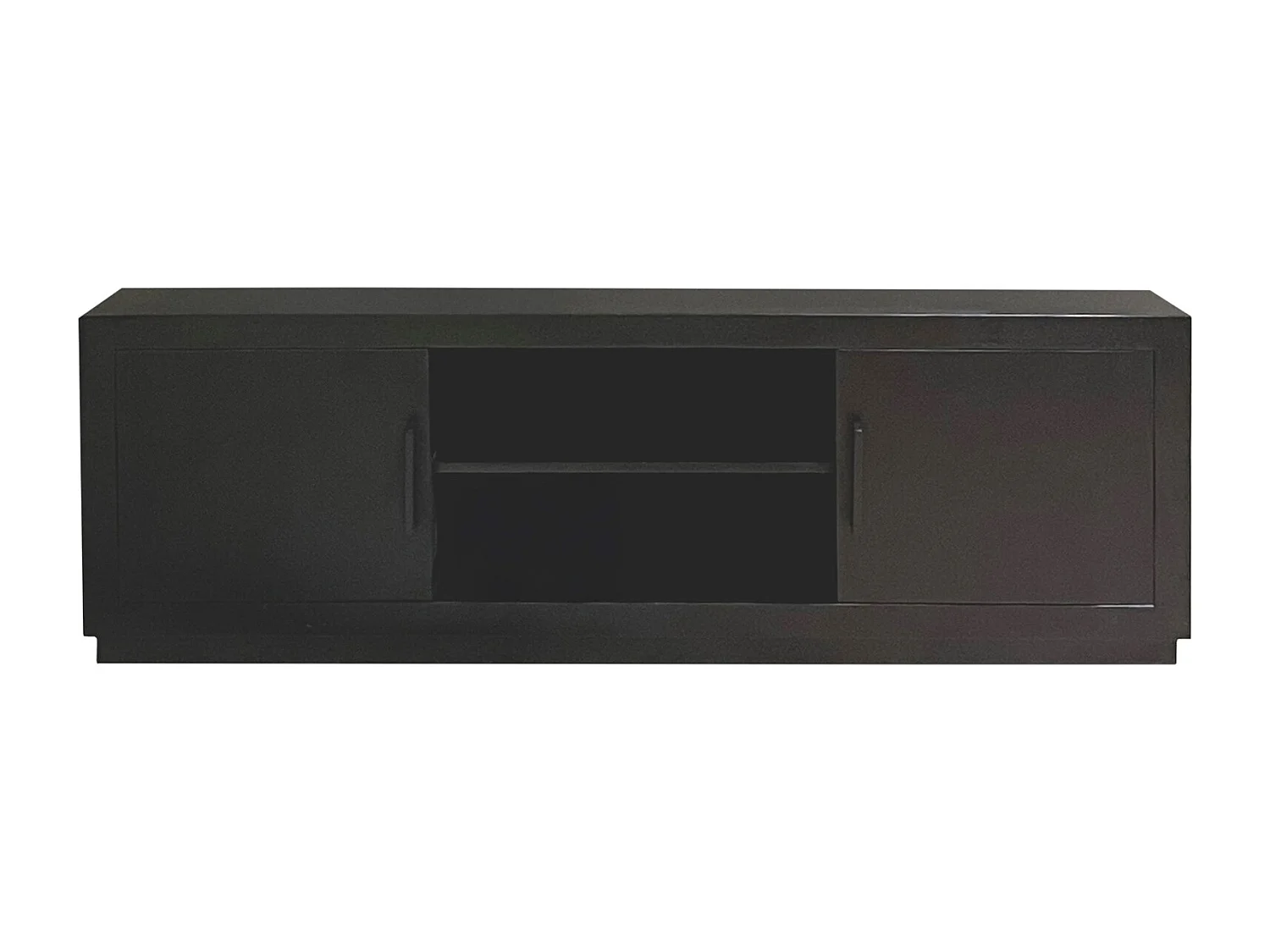 ANDUZ-Mueble de TV de 150 cm en madera maciza negra