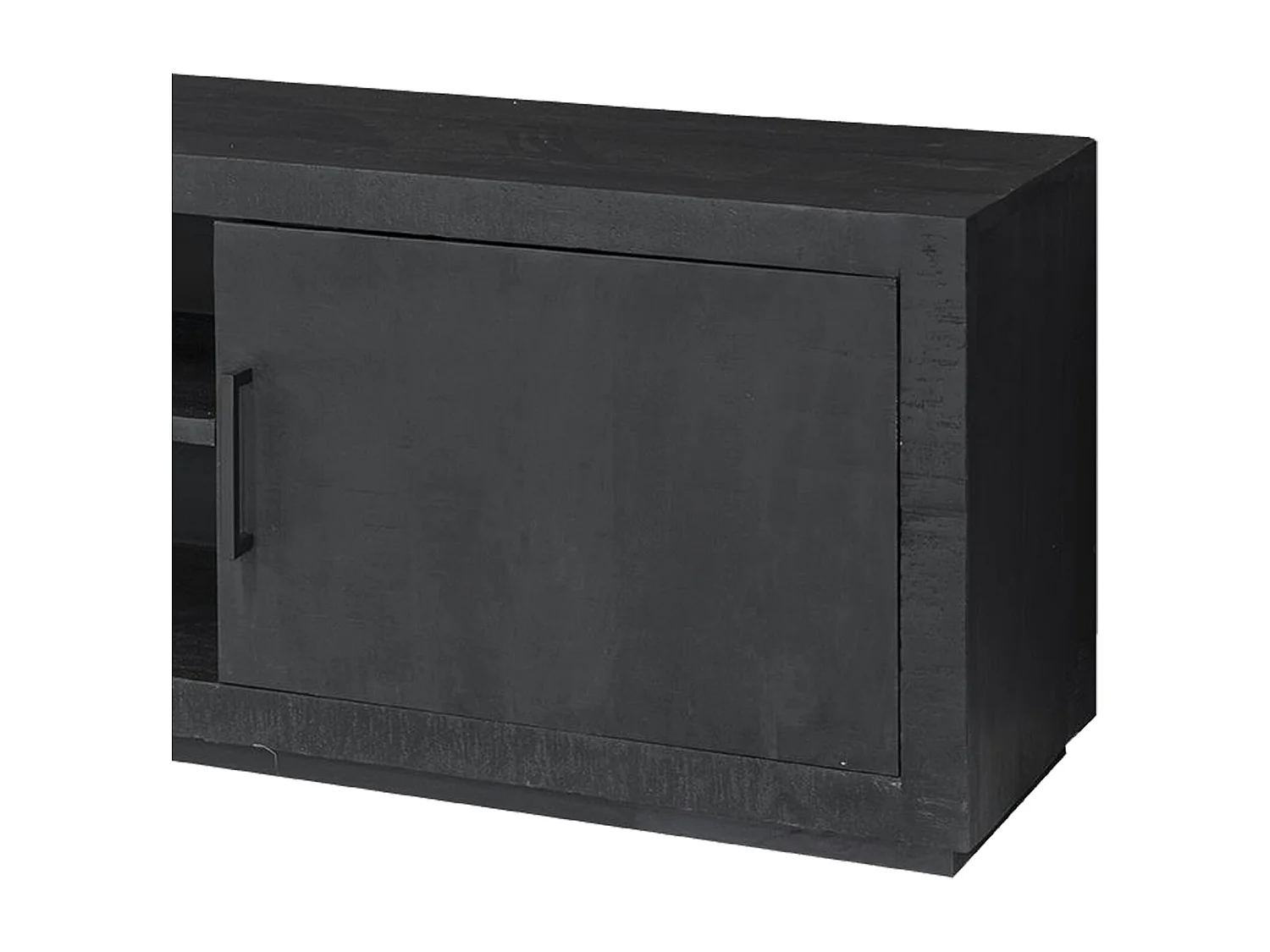 ANDUZ-Mueble de TV de 150 cm en madera maciza negra