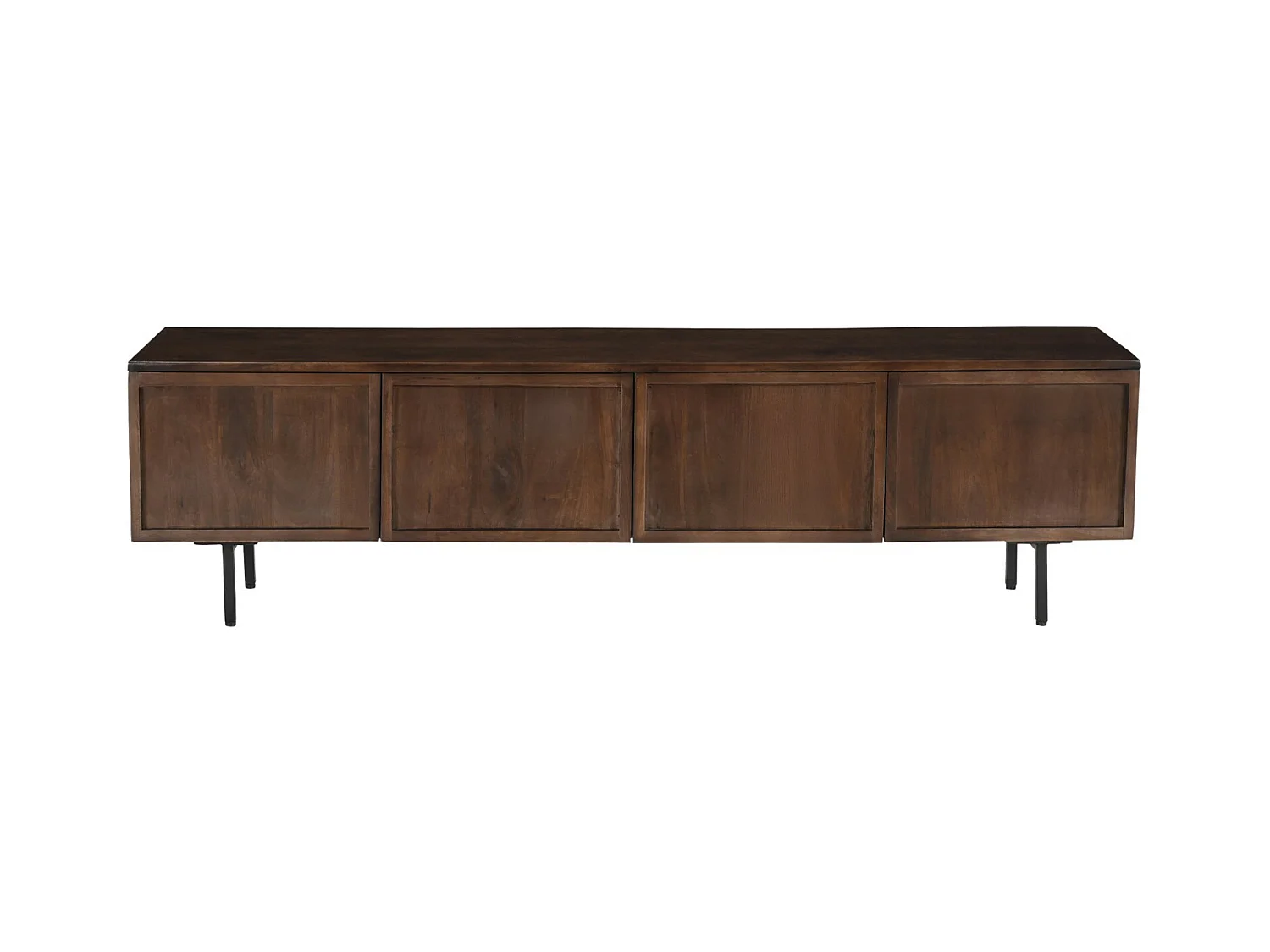 QUADRO-Mueble TV con 4 puertas L.180 cm de mango teñido nogal