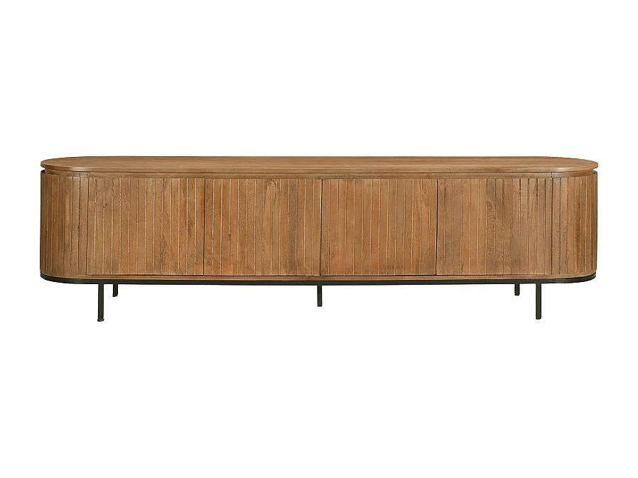 MENTON-Mobile porta TV in legno massello da 210 cm