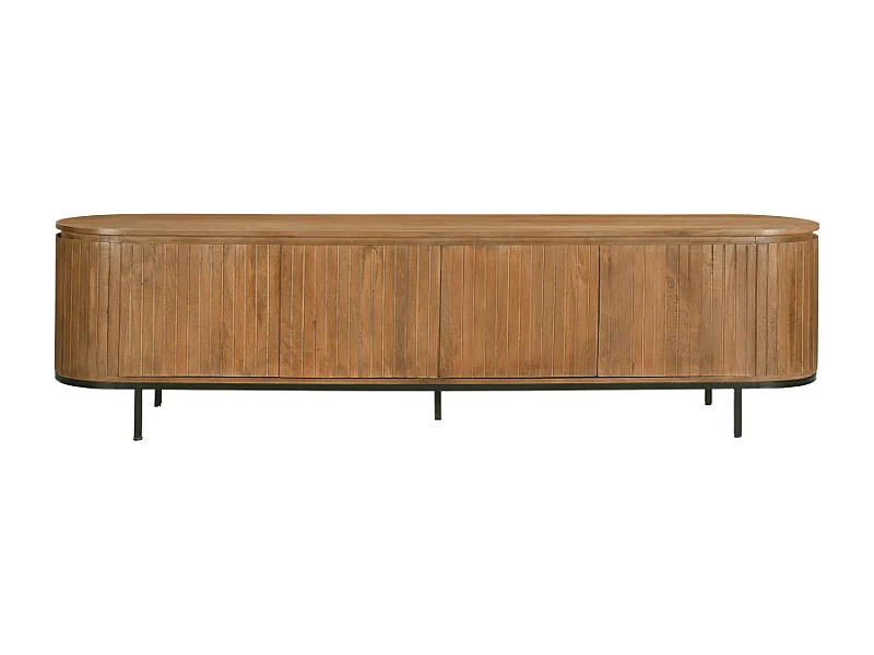 MENTON-Mobile porta TV in legno massello da 210 cm