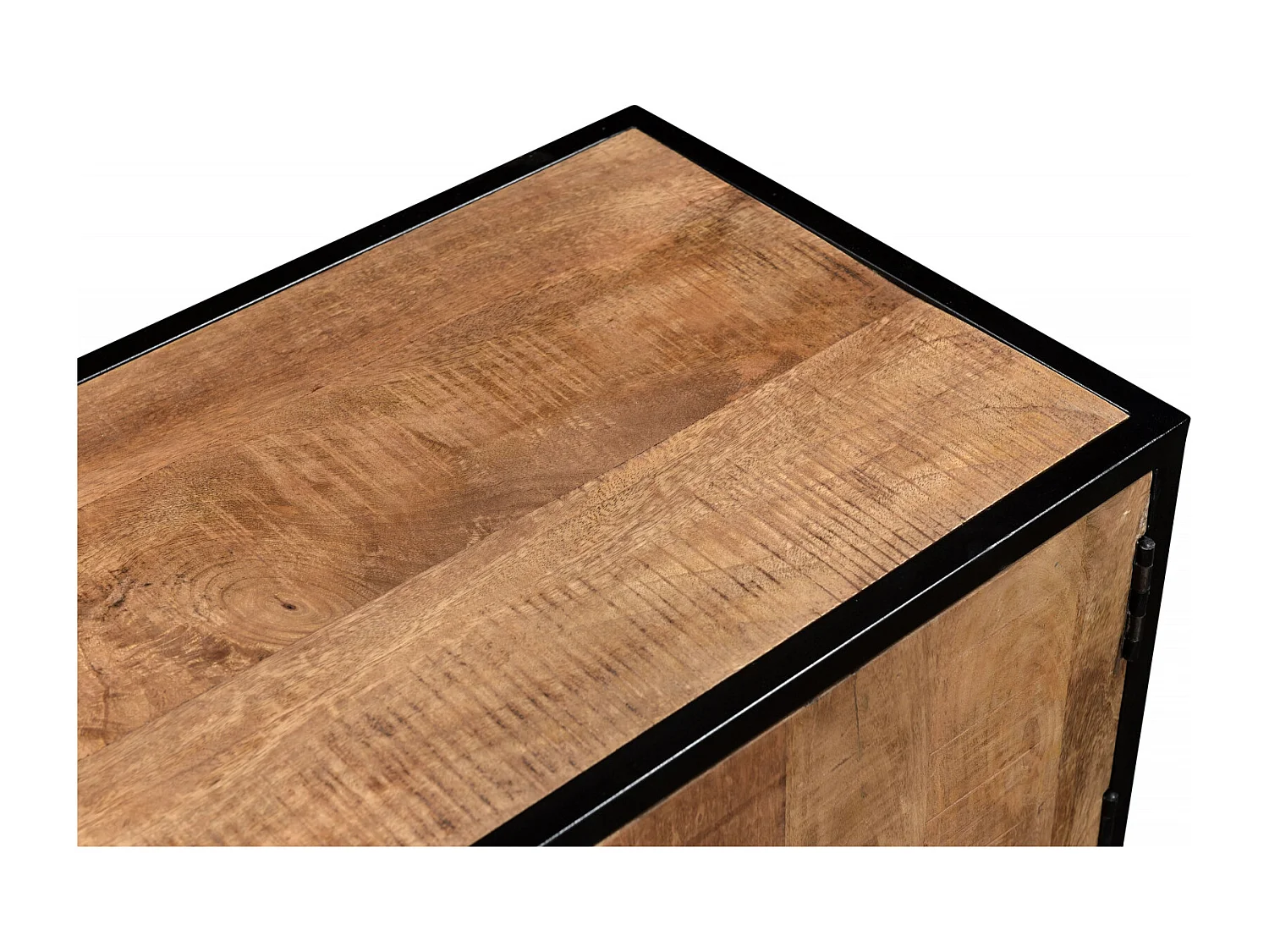 ANGLET-Meuble TV 165 cm en bois massif et métal