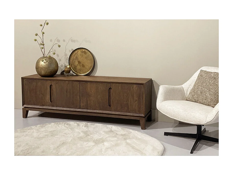 CORTE-Meuble TV 170 cm en bois massif brossé