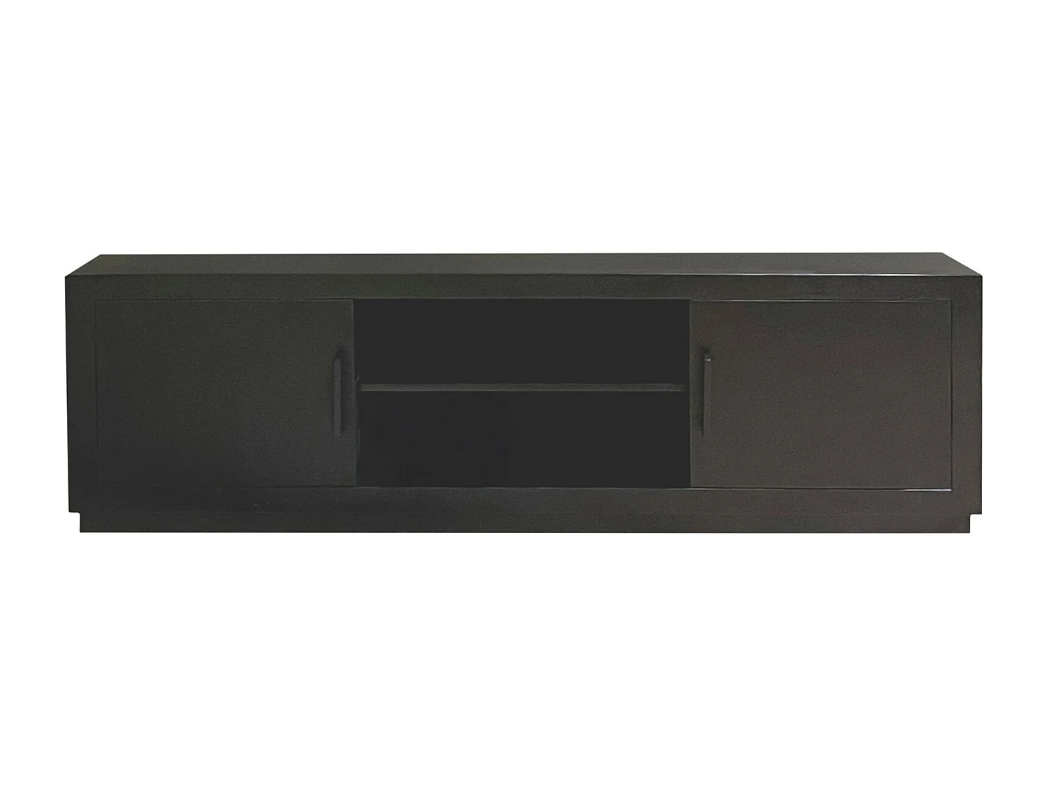 ANDUZ-Mueble de TV de 180 cm en madera maciza negra