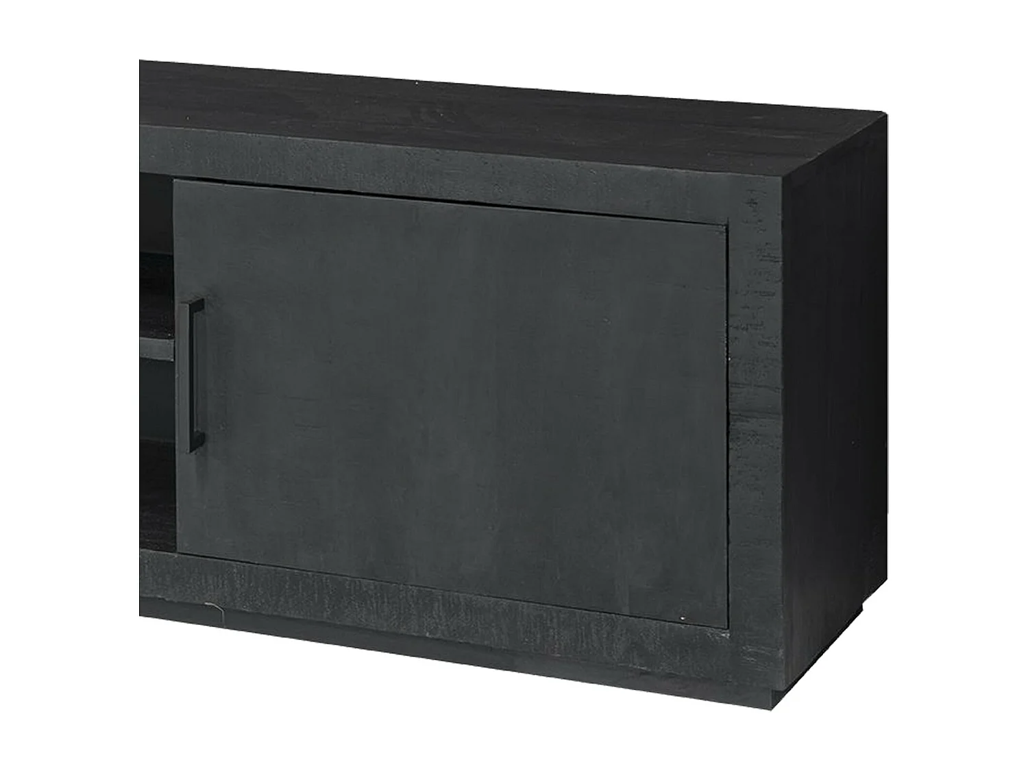 ANDUZ-Mueble de TV de 180 cm en madera maciza negra