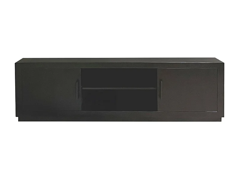ANDUZ-Mueble de TV de 180 cm en madera maciza negra
