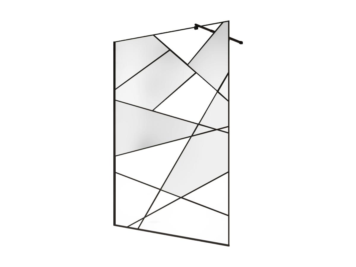 Duschwand für begehbare Duschen - Siebdruck - Schwarz matt - 140 x 200 cm - günstig online kaufen