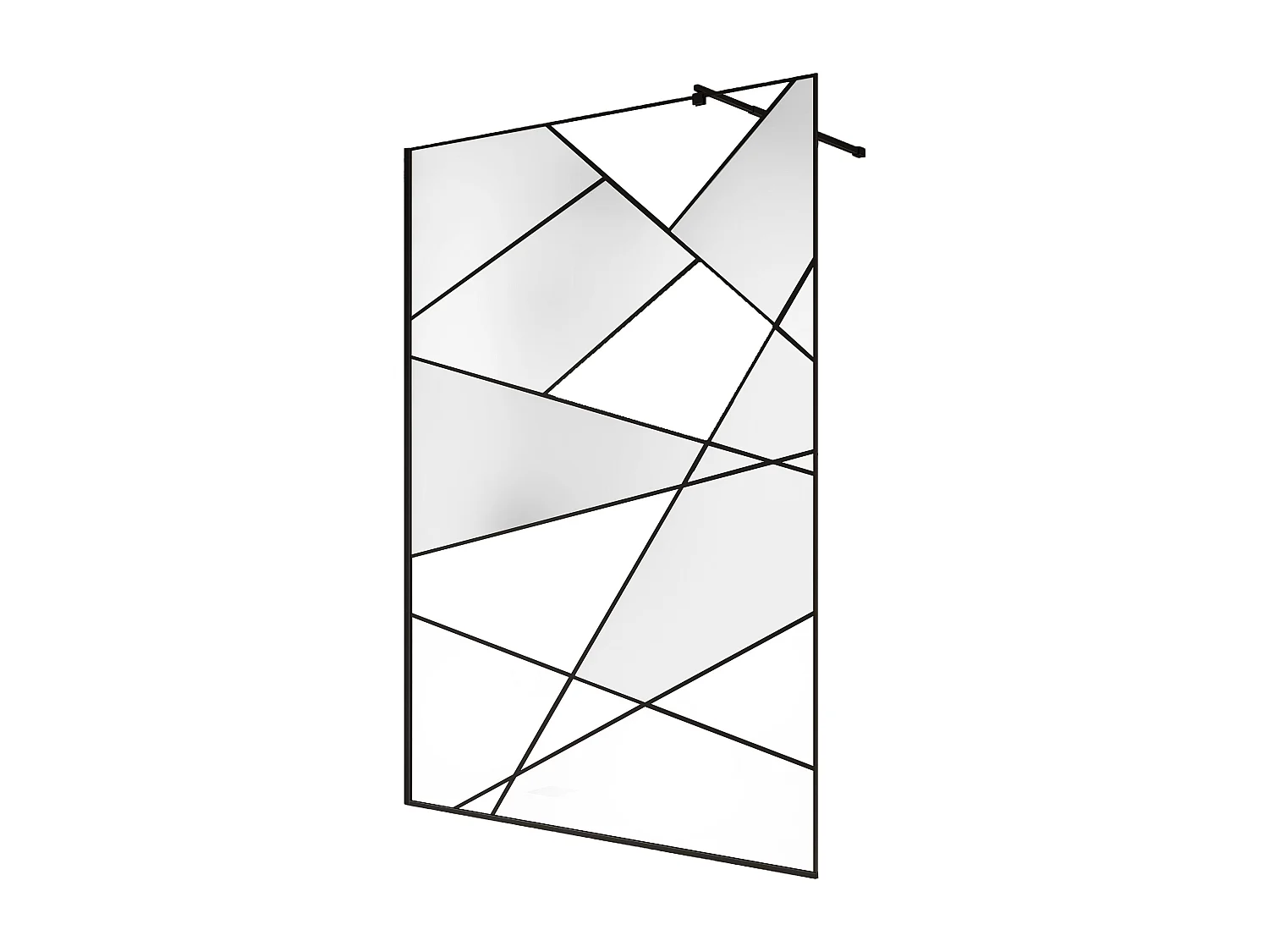 Paroi de douche à l'italienne sérigraphiée - Noir mat - 140 x 200 cm - TRISEO