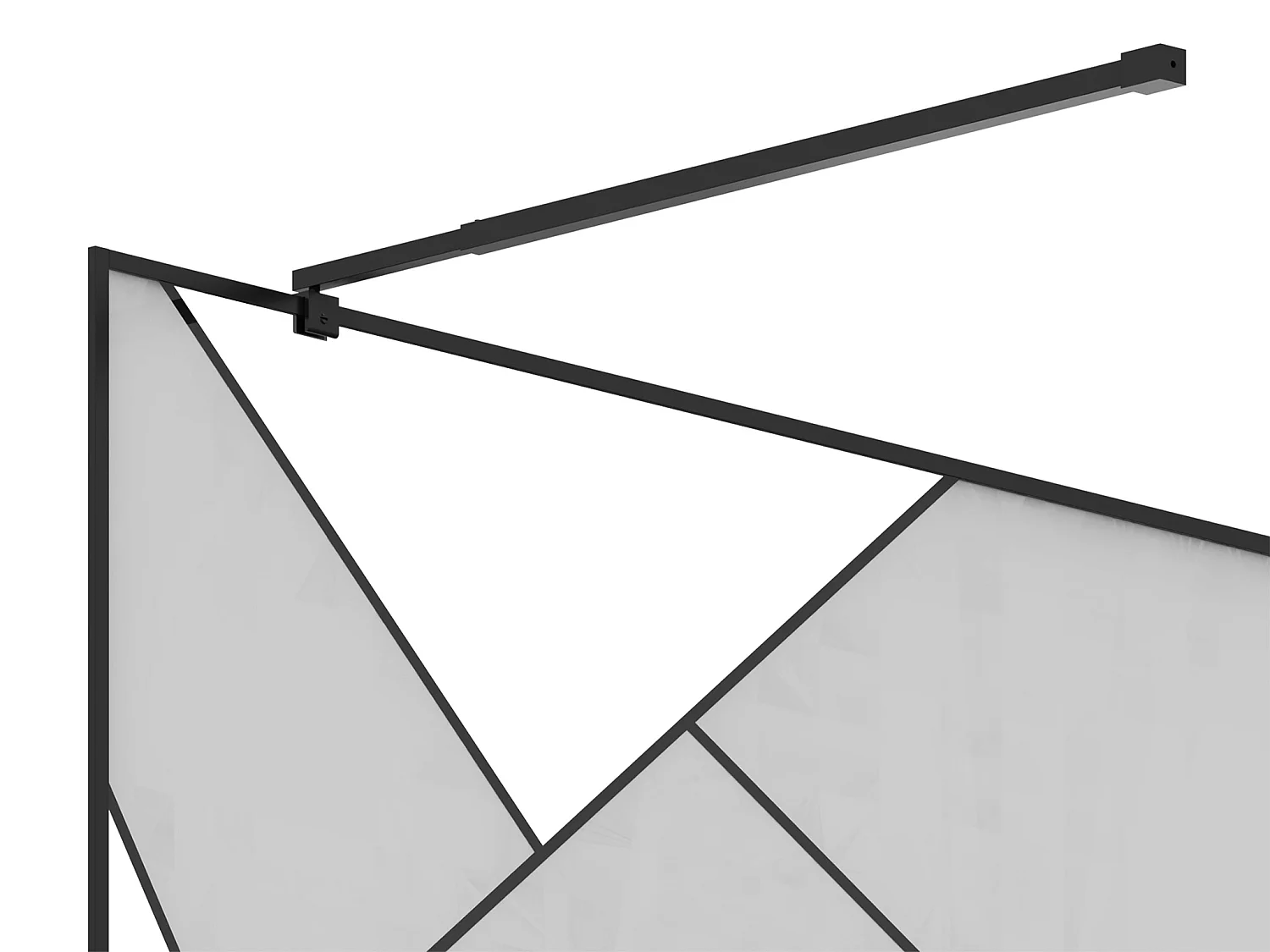 Paroi de douche à l'italienne sérigraphiée - Noir mat - 140 x 200 cm - TRISEO