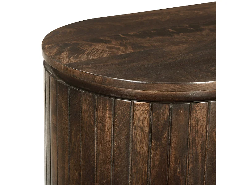 MENTON-Mobile porta TV da 210 cm in legno massello marrone