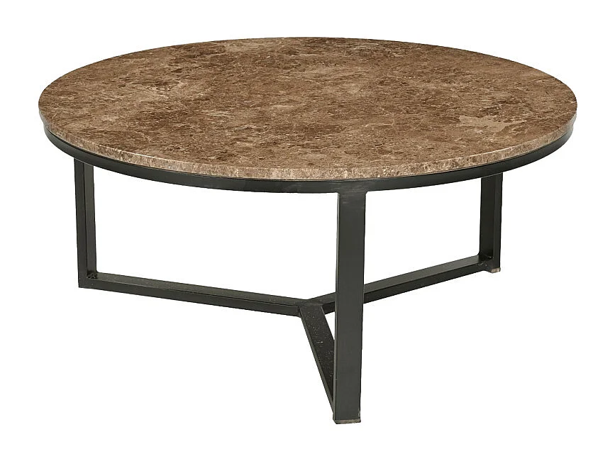 MILANO-Table basse ronde 80 cm en marbre Emperador