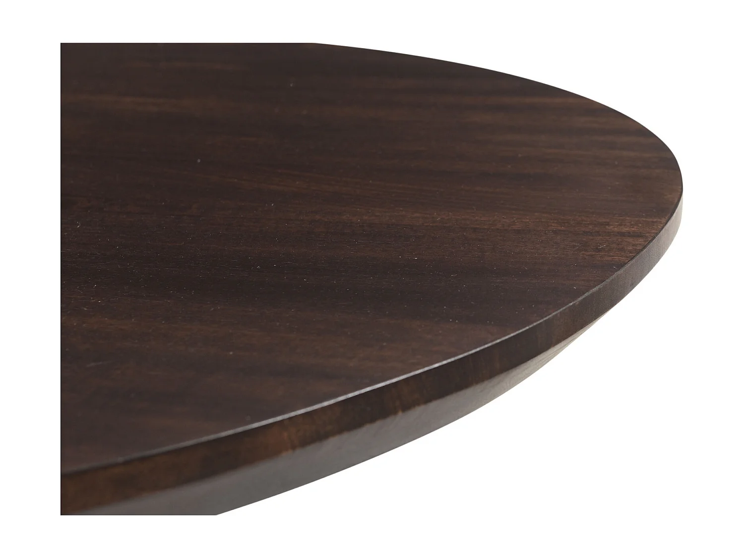 BOMBAY-Table basse ronde D80 cm, bois de Manguier massif teinté noyer