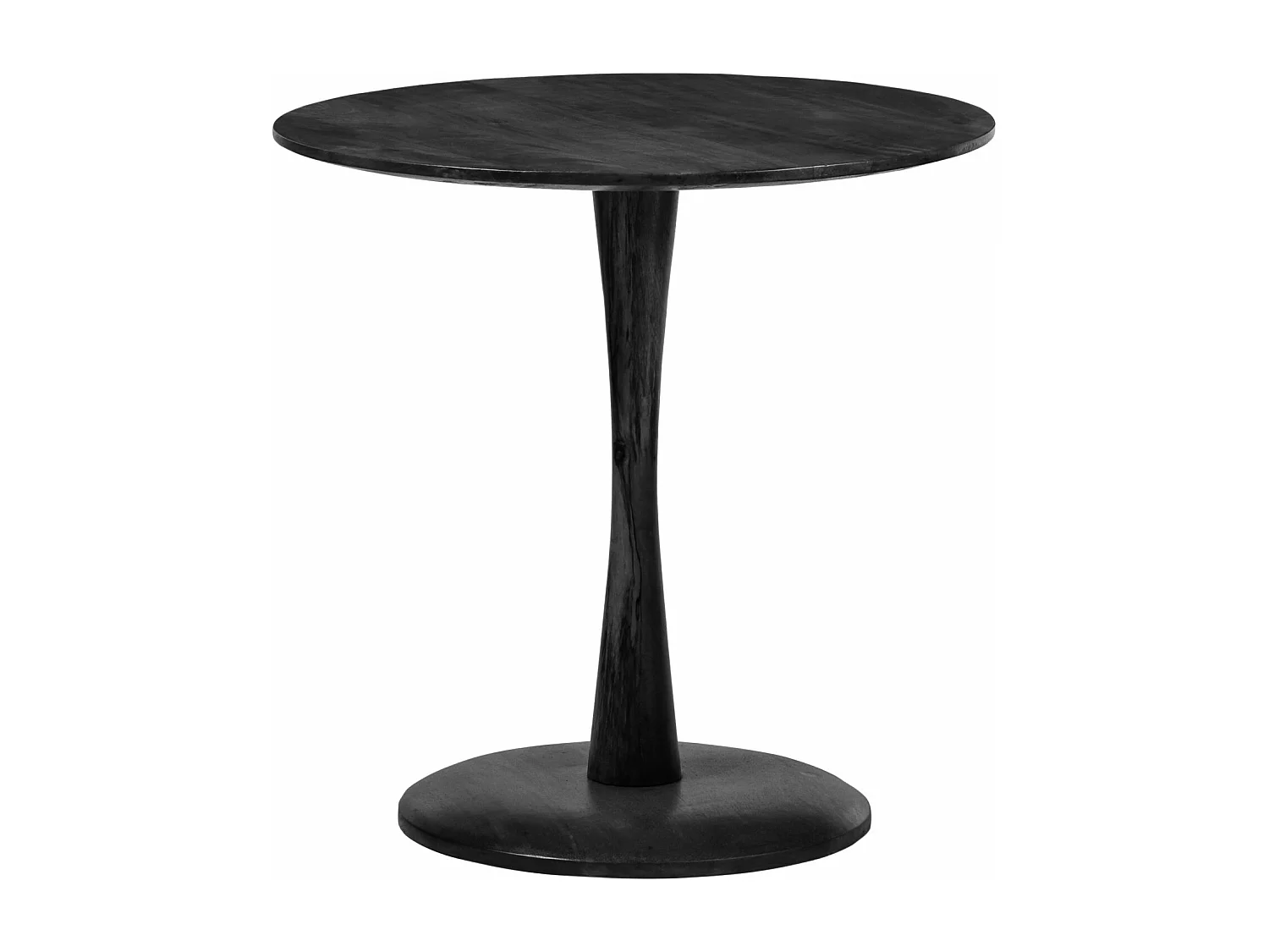 BANGALORE-Mesa de centro D50 cm en madera maciza negra