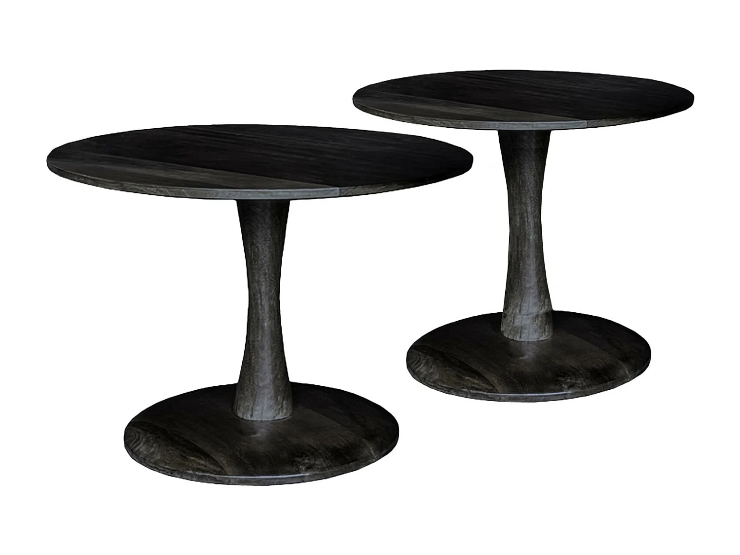 BANGALORE-Mesa de centro D50 cm en madera maciza negra