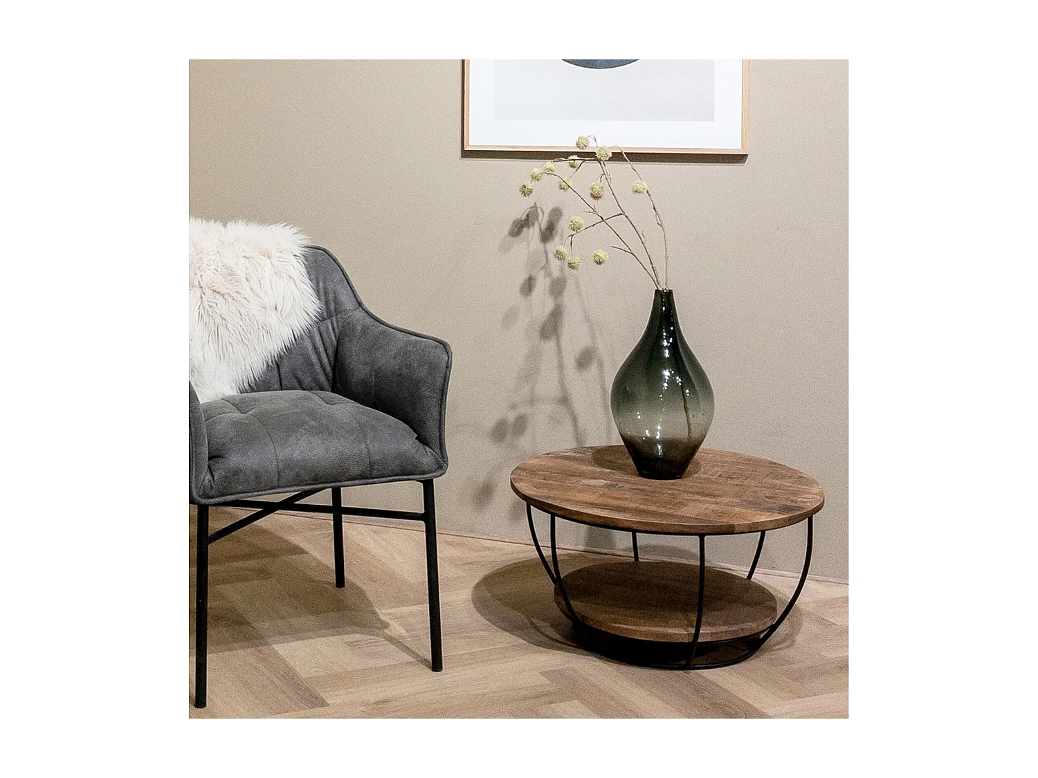 EVA-Table basse D65 cm en bois massif