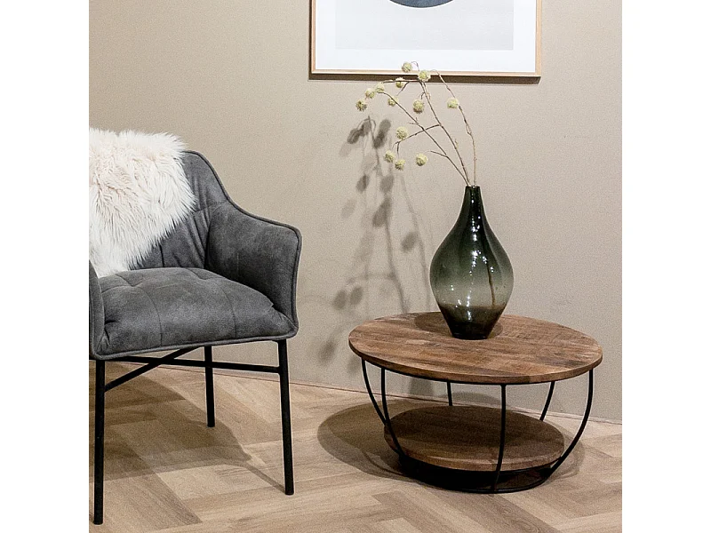 EVA-Table basse D65 cm en bois massif