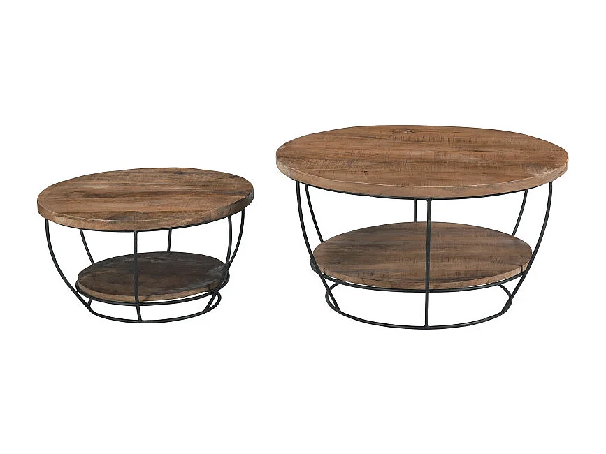 EVA-Table basse D65 cm en bois massif