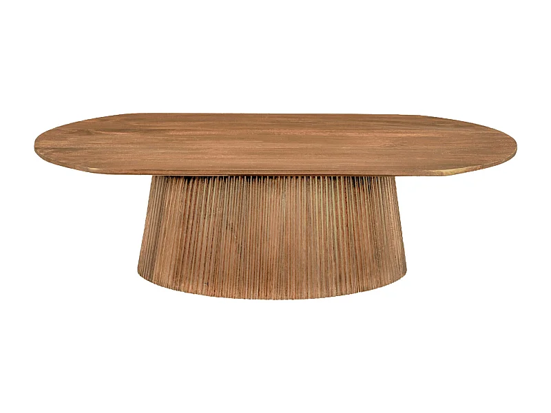 SIENNE-Table basse ovale en bois massif