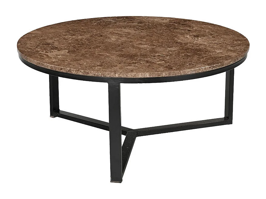 MILANO-Table basse ronde 60 cm en marbre Emperador