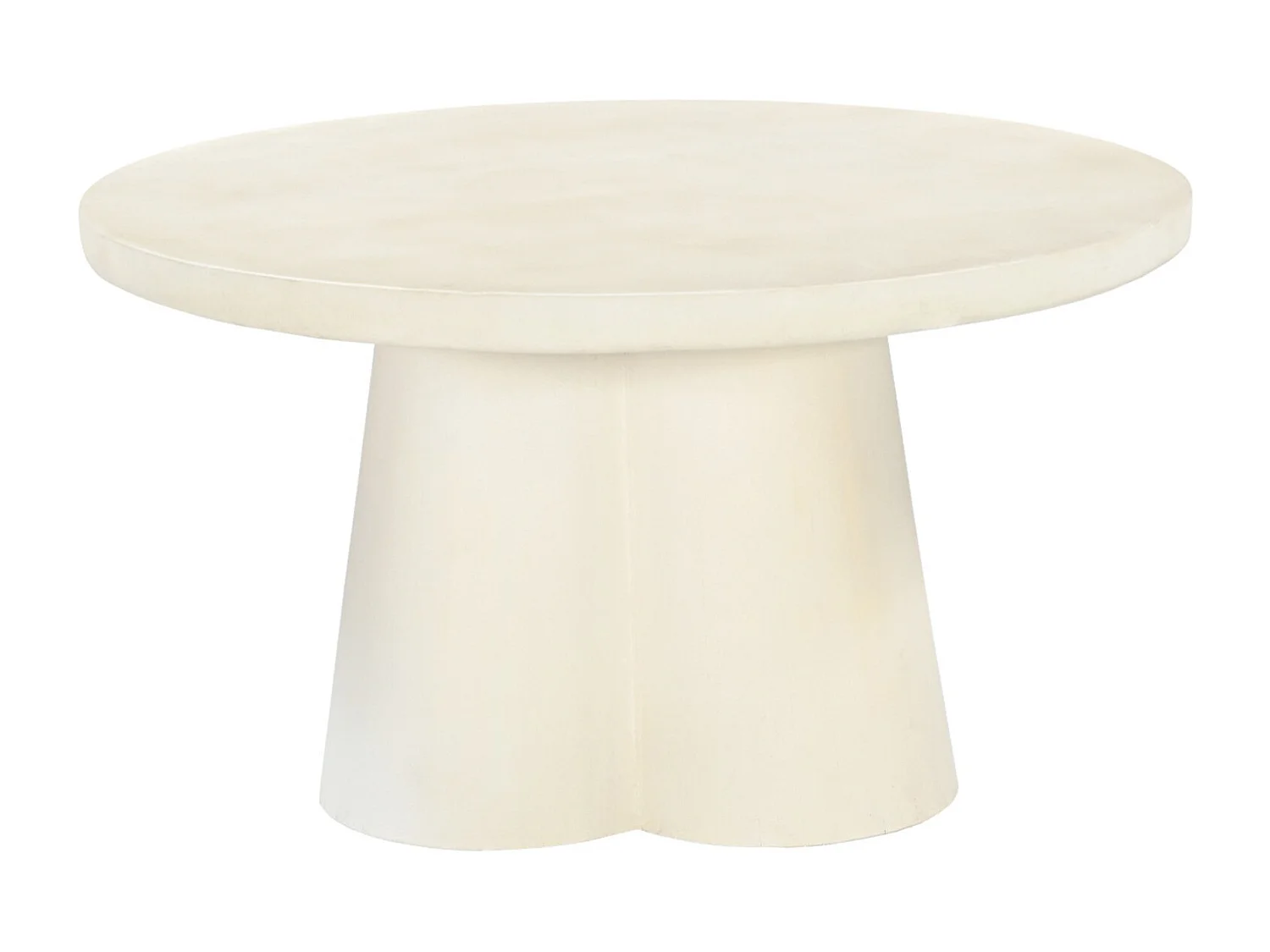 FIGARI-Table basse ronde 80 cm béton blanc enduit