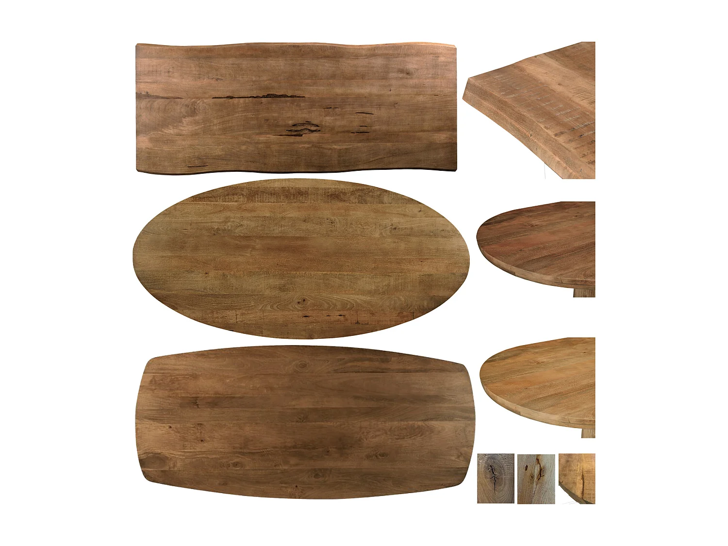 SIENNE-Mesa de centro redonda D50 cm en madera maciza