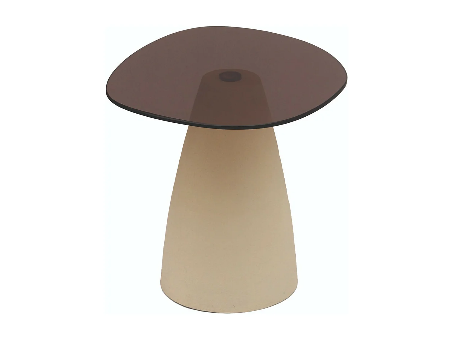 DILLON-Table basse 50 cm en métal ivoire et verre fumé