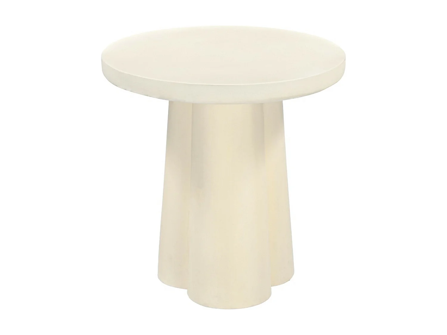 FIGARI-Table basse ronde 50 cm béton blanc enduit