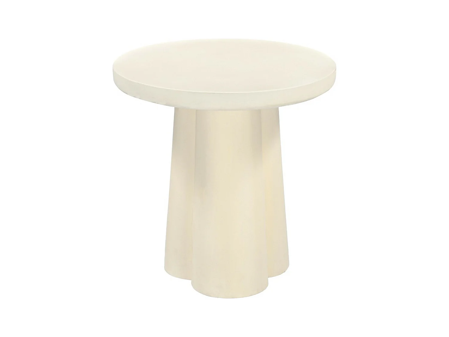 FIGARI-Mesa de centro redonda  50 cm de hormigón blanco