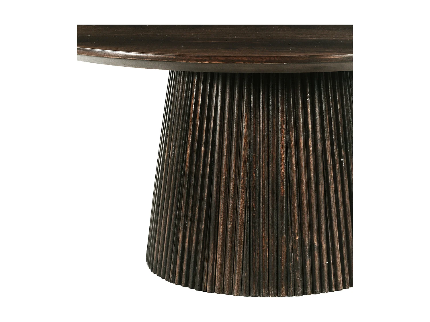 SIENNE-Mesa de centro redonda D50 cm en madera maciza marrón