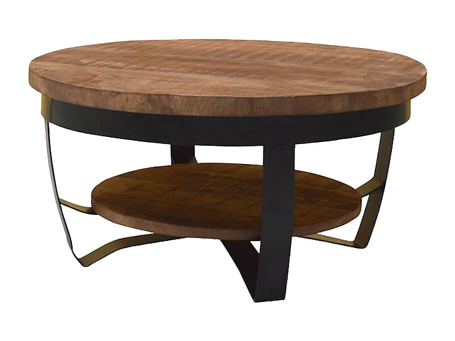 MARK-Table basse D85 cm en bois massif