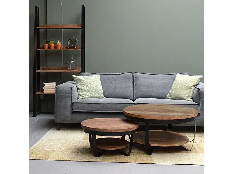 MARK-Table basse D85 cm en bois massif